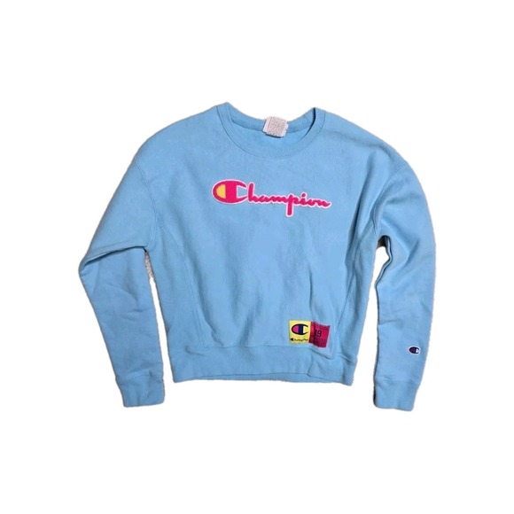 Champion Tops - Champion reverse weave vintage script sweatshirt Blue Small Women's